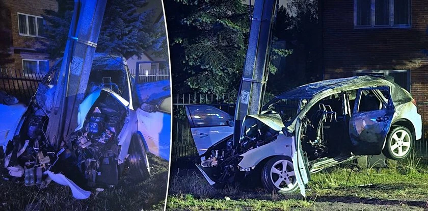 Pijany 16-latek wziął auto brata. Rajd zakończył na słupie
