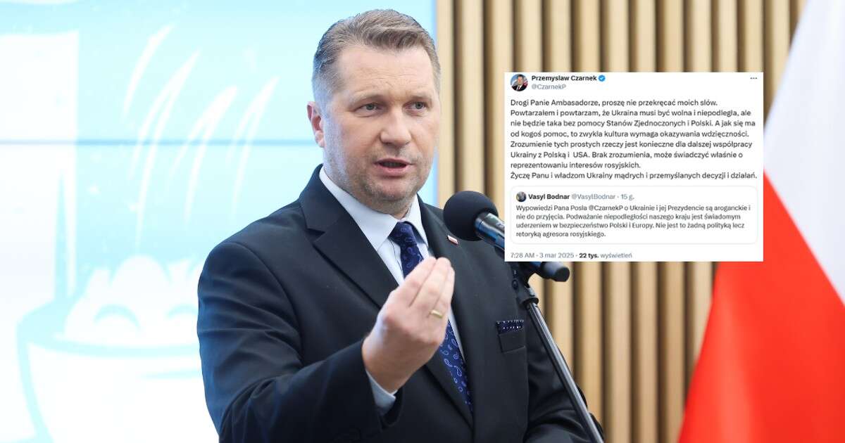 Przemysław Czarnek odpowiada ambasadorowi Ukrainy. 