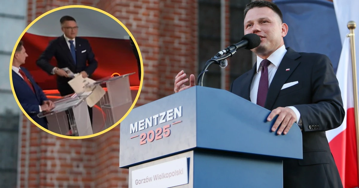Sławomir Mentzen chciał wbić szpilę Szymonowi Hołowni. Marszałek nagle wyciągnął torbę