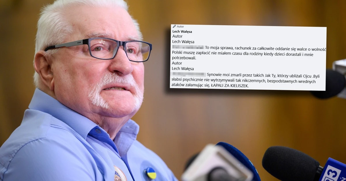 Lech Wałęsa zabrał głos po śmierci syna. 