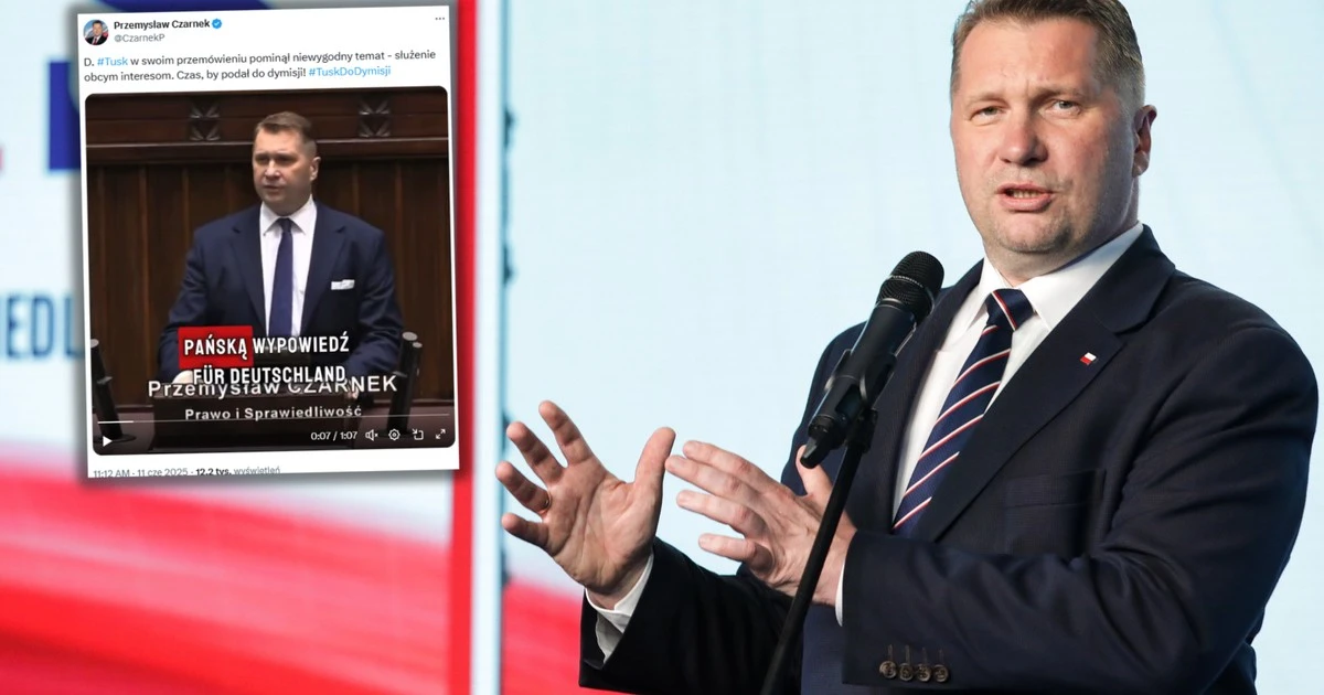 Przemysław Czarnek pojawił się na mównicy sejmowej. Padły słowa po niemiecku