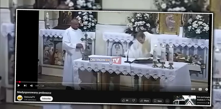 Niepokojące sceny w kościele. Proboszcz miał problem z równowagą podczas mszy. Jest nagranie