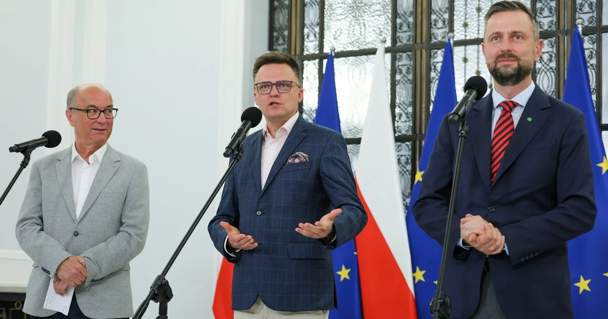 Wpadka koalicjantów na konferencji prasowej. Władysław Kosiniak-Kamysz próbował ratować sytuację