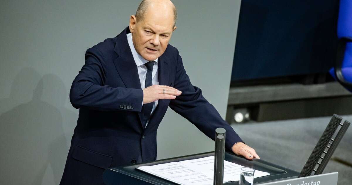 Olaf Scholz po rozmowie z Putinem. 