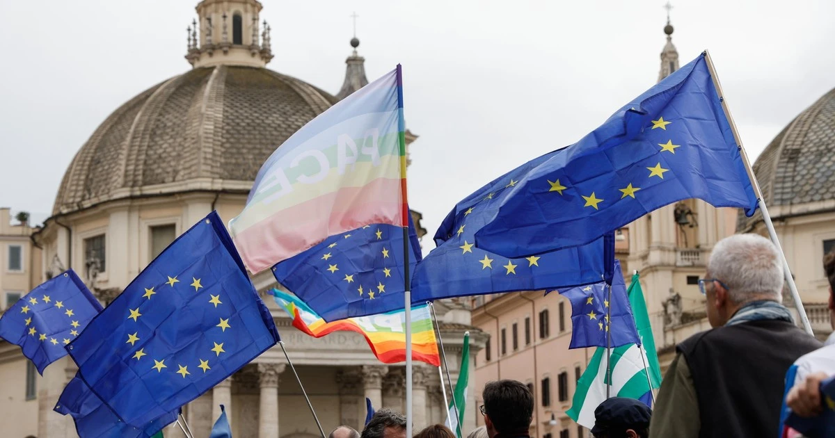 Proeuropejska manifestacja w Rzymie. 