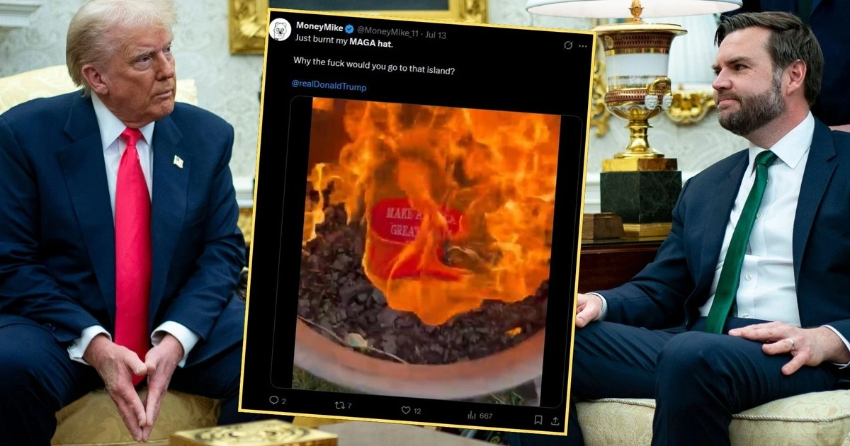 W USA płoną czapki MAGA, ogień wzniecił 