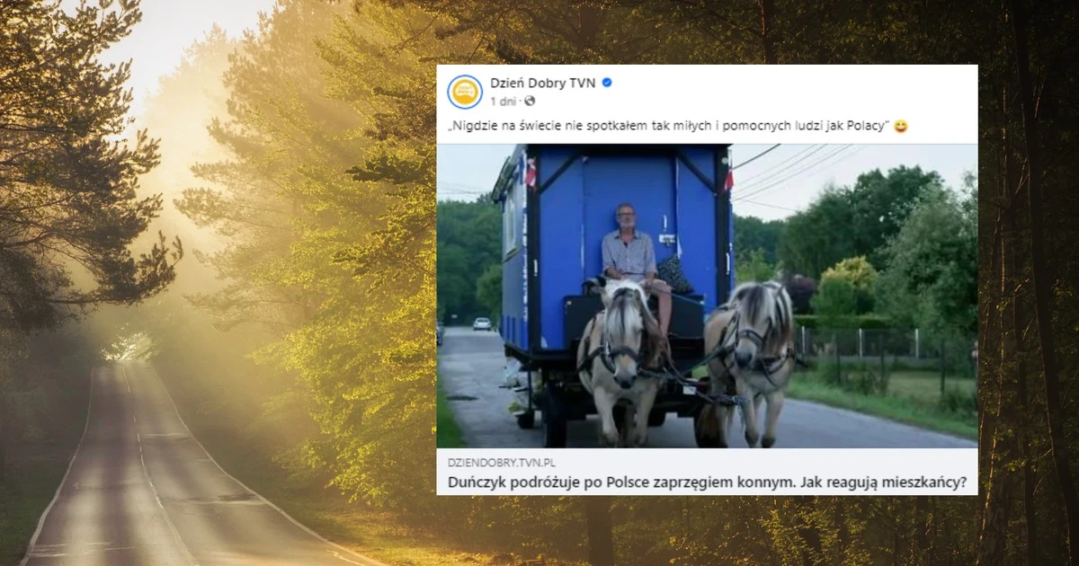 60-letni Duńczyk podróżuje po Polsce powozem konnym. Tak mówi o Polakach. 