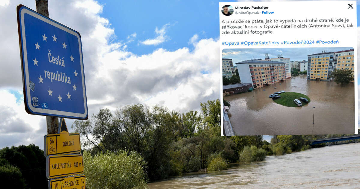 Niektórzy mieszkańcy Opawy uratowali auta przed powodzią. Zdjęcie z Czech obiegło sieć