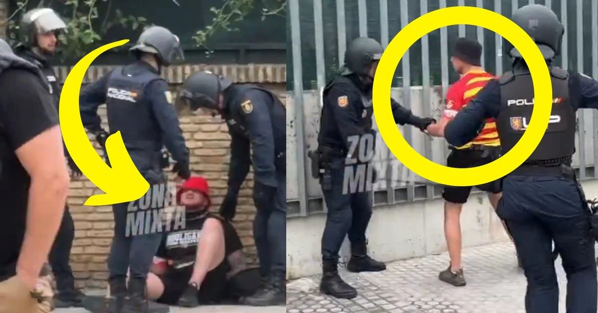 Policja reagowała, sceny w Sewilli. Tak traktowano polskich fanów