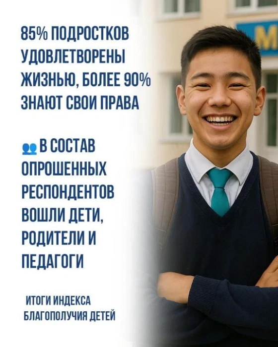 В Казахстане 85% подростков довольны жизнью