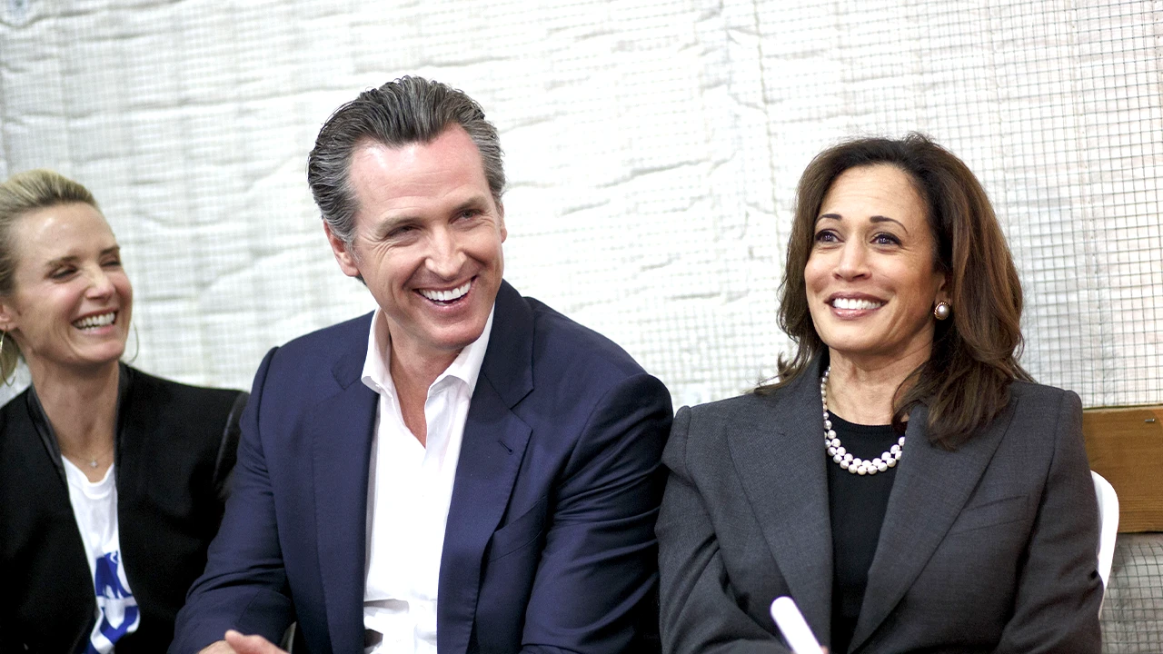 Newsom and Harris both position themselves as potential 2028 White House contenders
