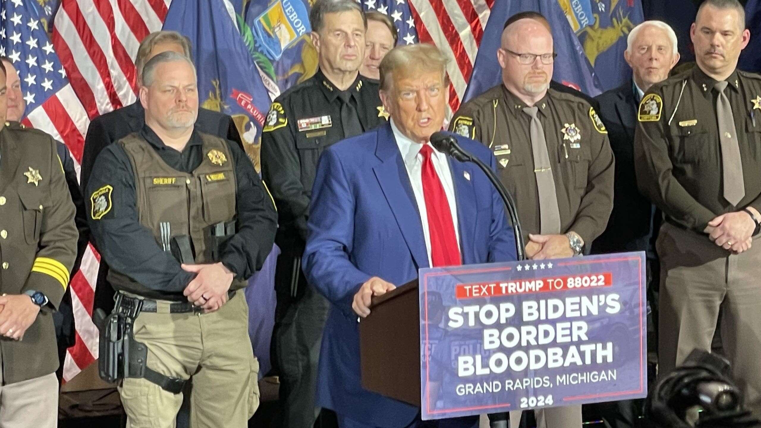 Trump spotlights 'Biden's Border Bloodbath' during stop in crucial battleground state he lost in 2020