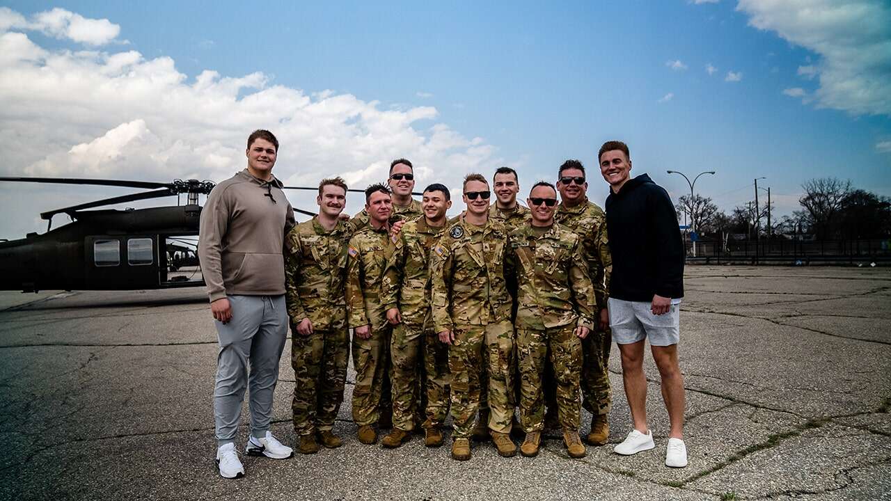 NFL Draft prospects Joe Alt, Bo Nix enjoy Black Hawk flight over Detroit with National Guard thanks to USAA