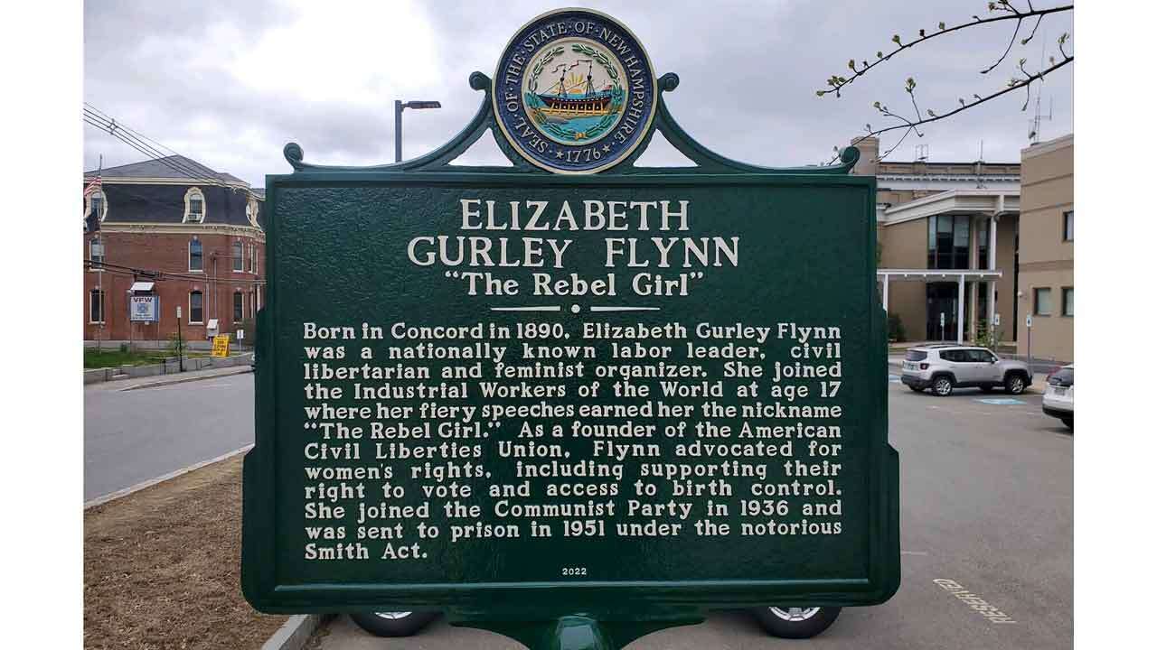 New Hampshire historical marker dedicated to feminist activist, Communist Party leader removed