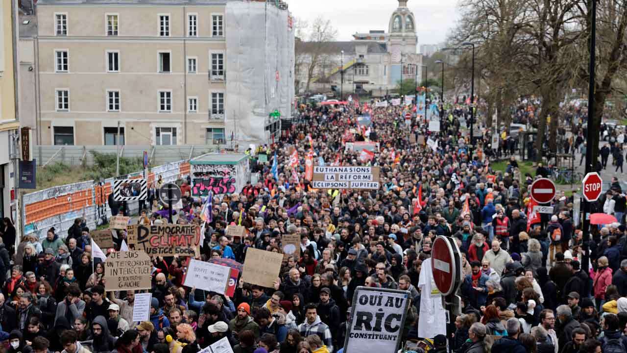 French protests reignite in effort to get President Emmanuel Macron to scrap pension reform plans