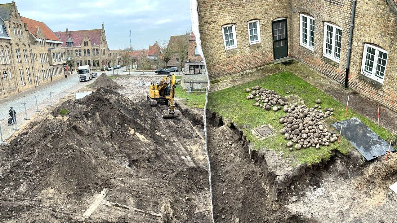 'Highly unusual' cannonball cache found at construction site in coastal city may be world's first