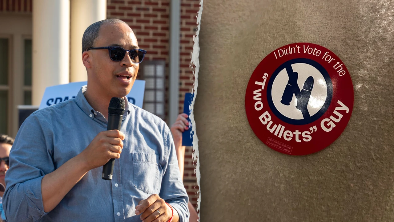 ‘I didn’t vote for the two-bullets guy’: GOP group trolls Jay Jones with stickers at Virginia polls