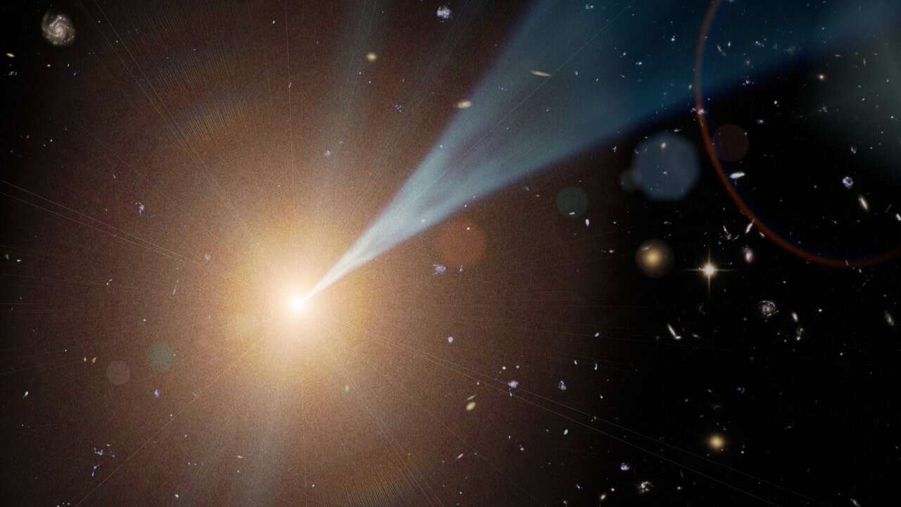 Black hole jet from newly-classified galaxy changes direction toward Earth, astronomers say