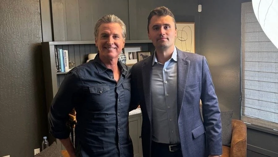 Newsom says he kept in touch with Charlie Kirk since podcast, called him 'gracious'