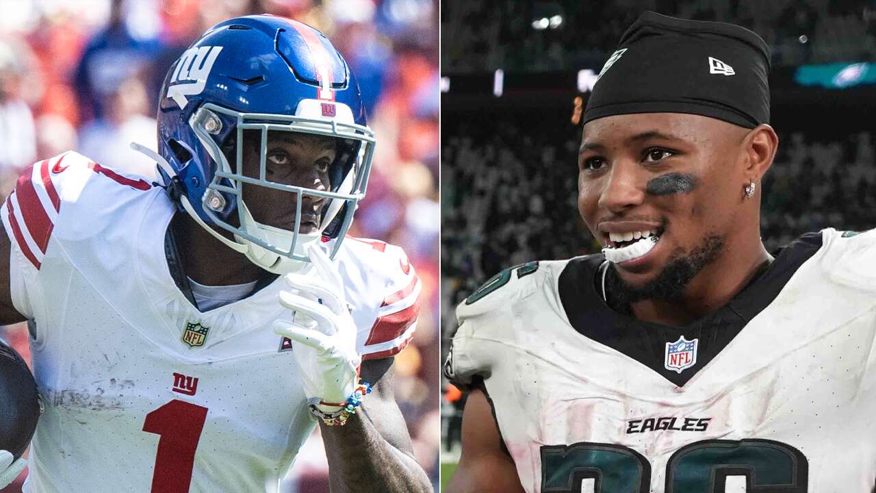 Eagles' Saquon Barkley shouts out Malik Nabers to the ire of Giants fans: 'Stay on your side'