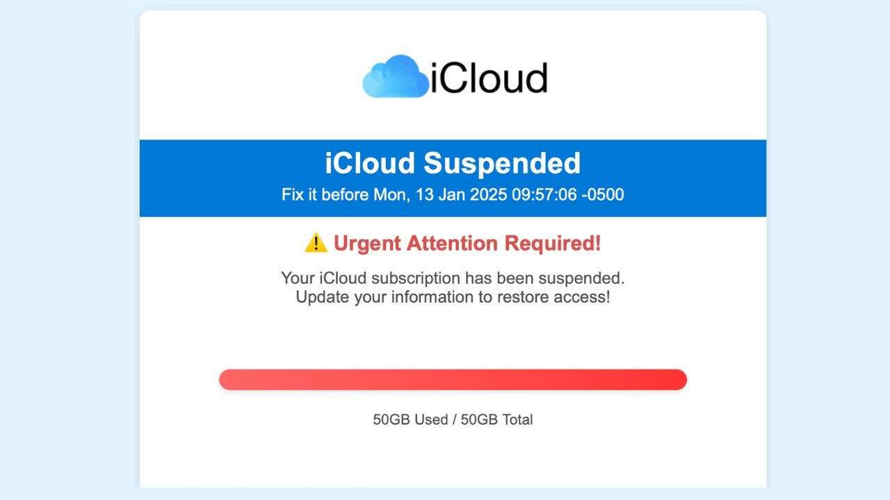 Don't fall for that sneaky iCloud storage alert in your inbox