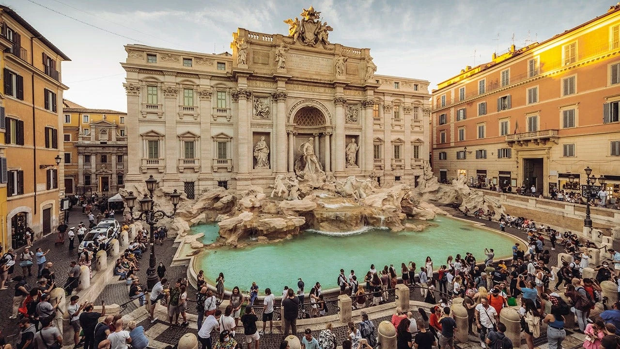 Tourist takes forbidden plunge at iconic landmark as visitors watch, stunned