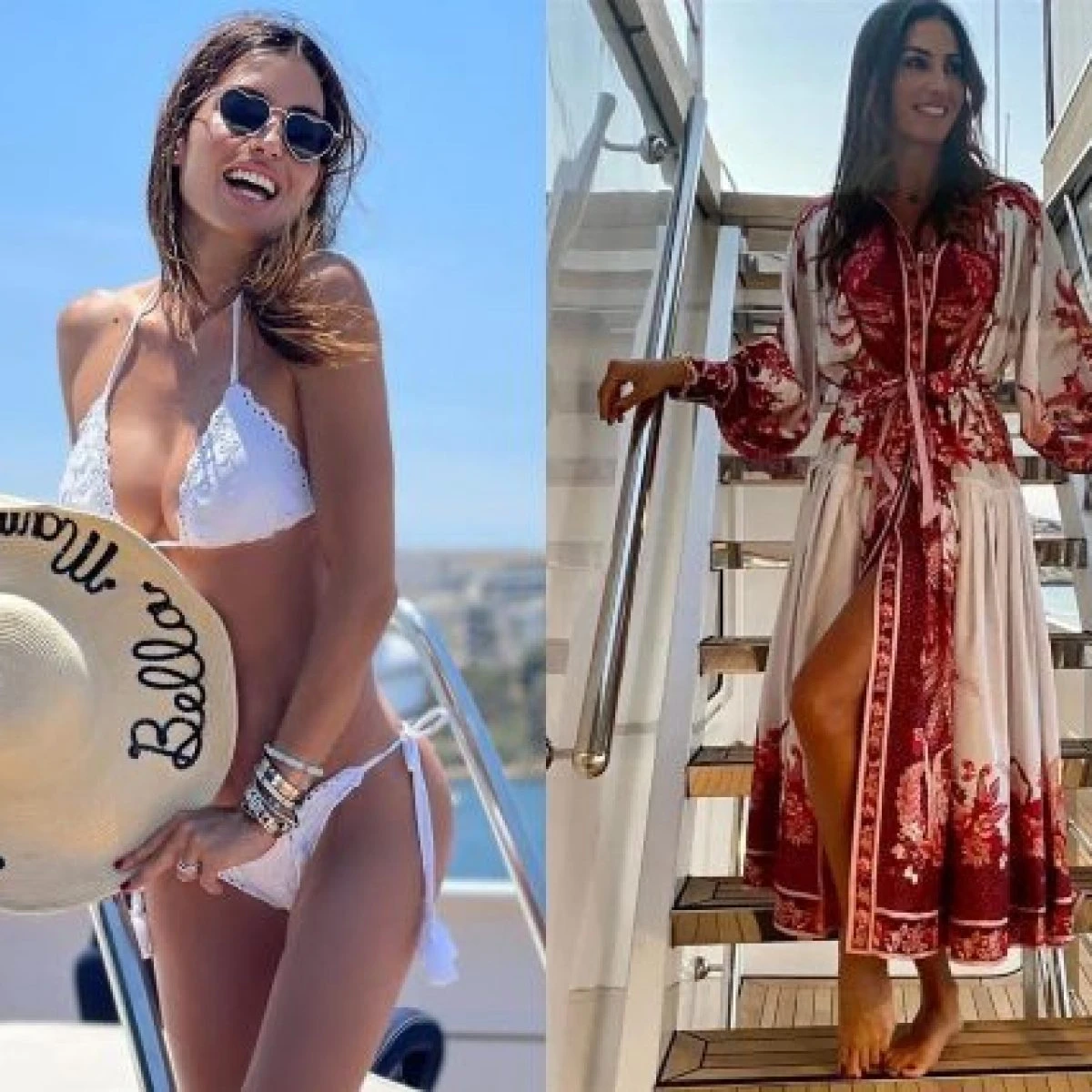 Elisabetta Gregoraci, cappello personalizzato e maxi abito di lusso: i look estivi della showgirl