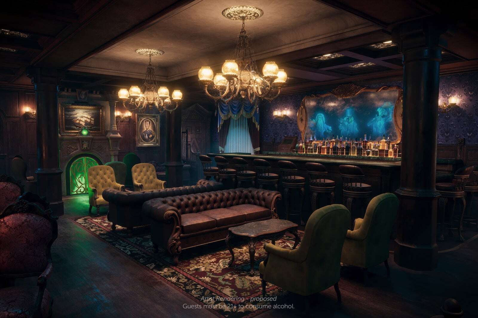 Haunted Mansion-themed bar to debut on Disney Treasure