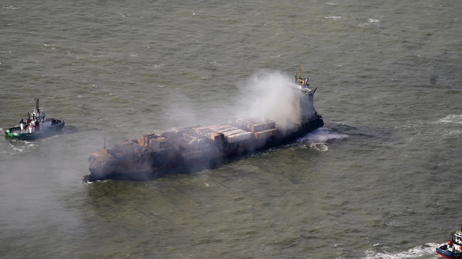 North Sea crash vessel unlikely to stay afloat but wasn't carrying sodium cyanide, owners say