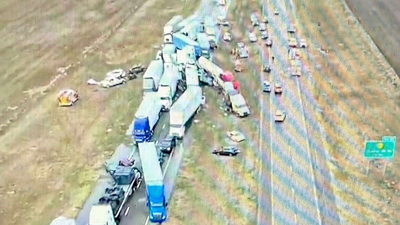 At least eight killed after 70-vehicle pile-up in Kansas dust storm