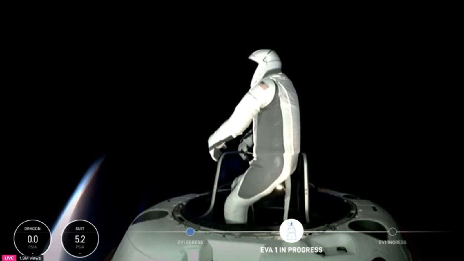 First images show billionaire take part in historic private spacewalk