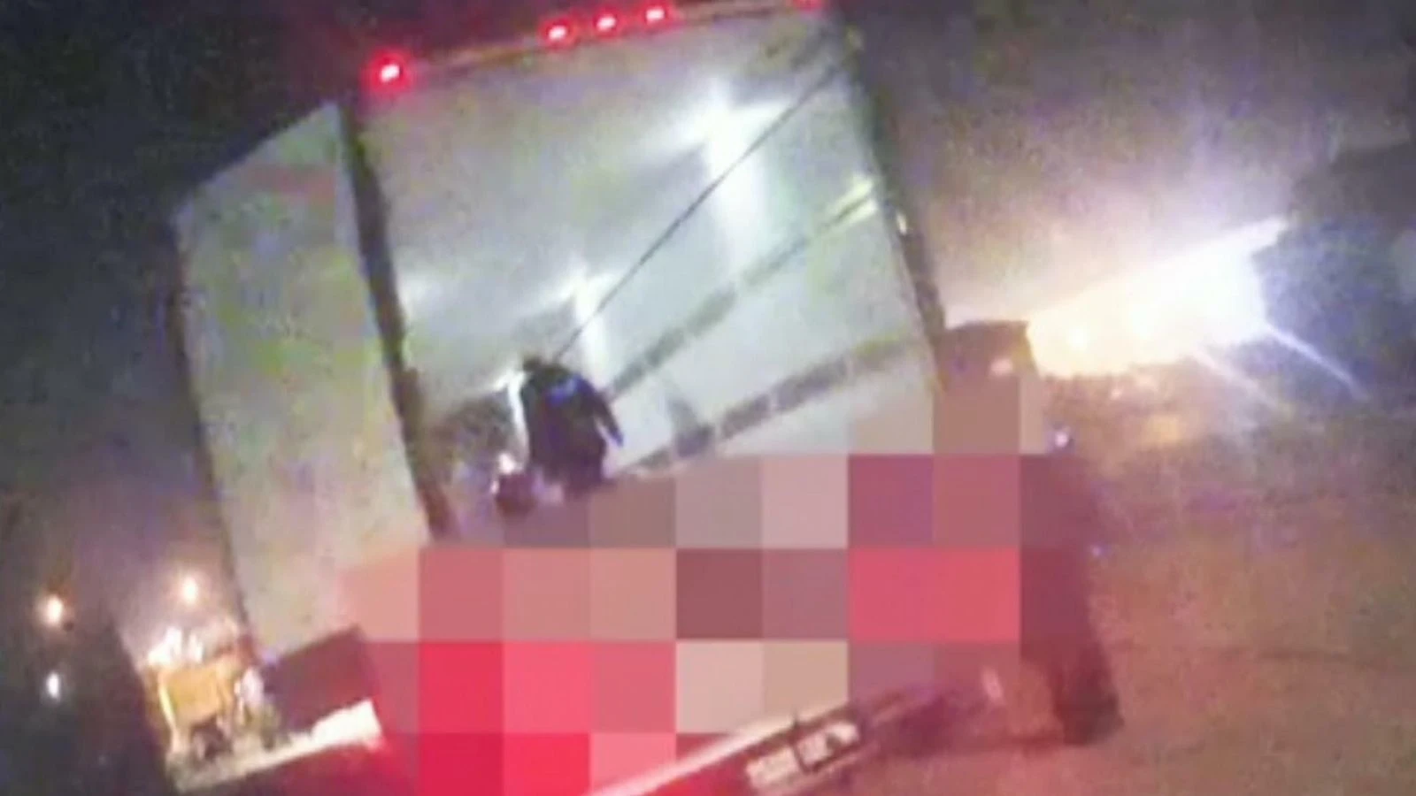 Moment police arrive at lorry filled with bodies