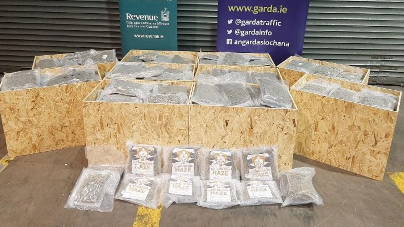 Multi-million pound cannabis haul found in shipping container in Dublin