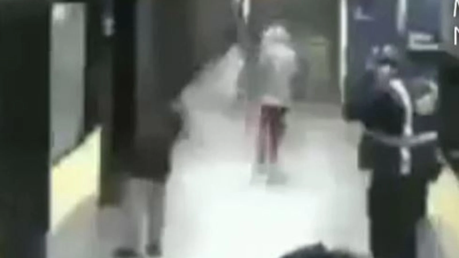 Woman survives being pushed under train
