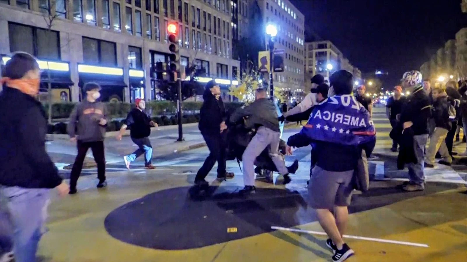 Pro- and anti-Trump protesters clash