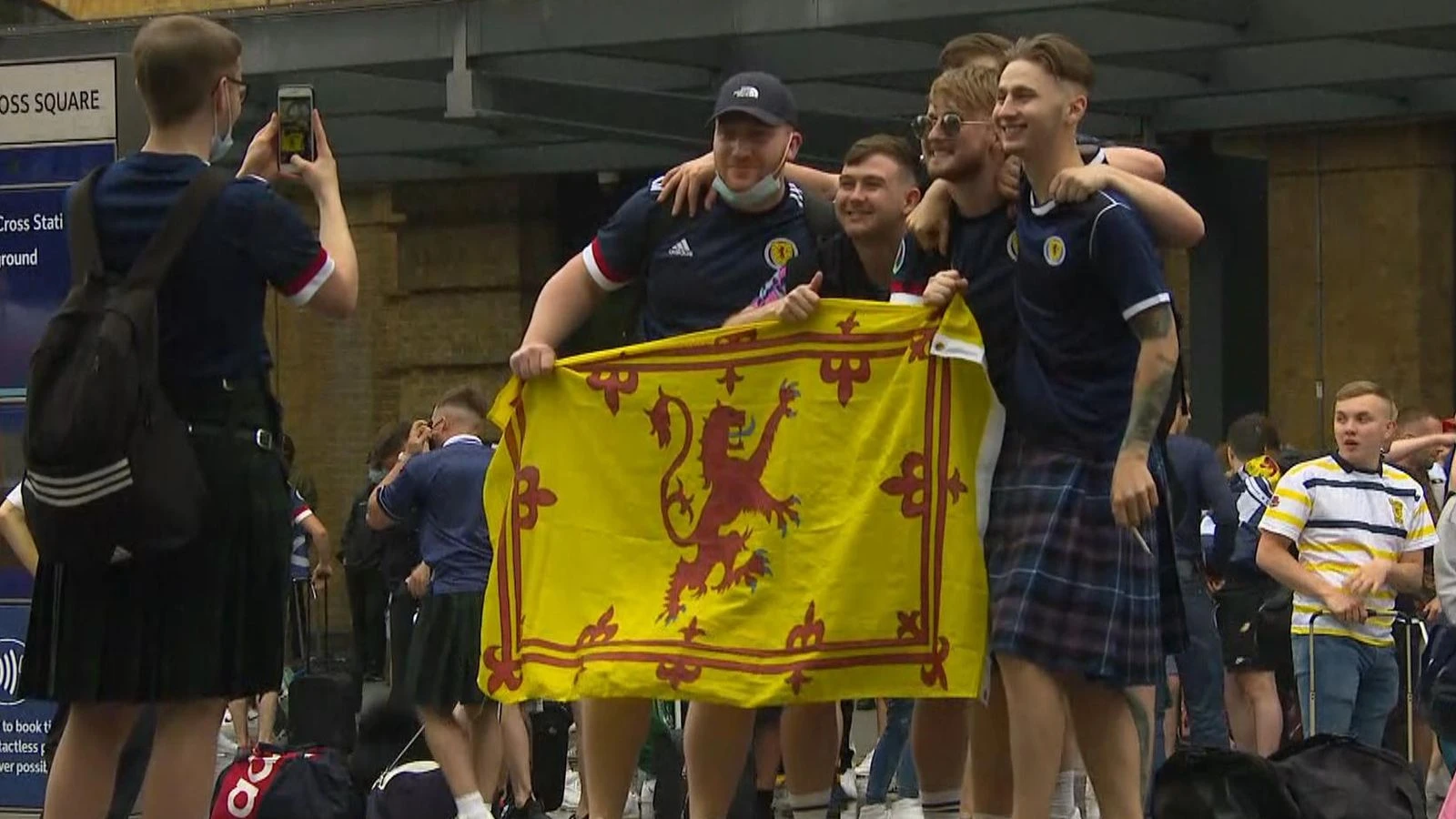 Excited Scotland fans arrive in London