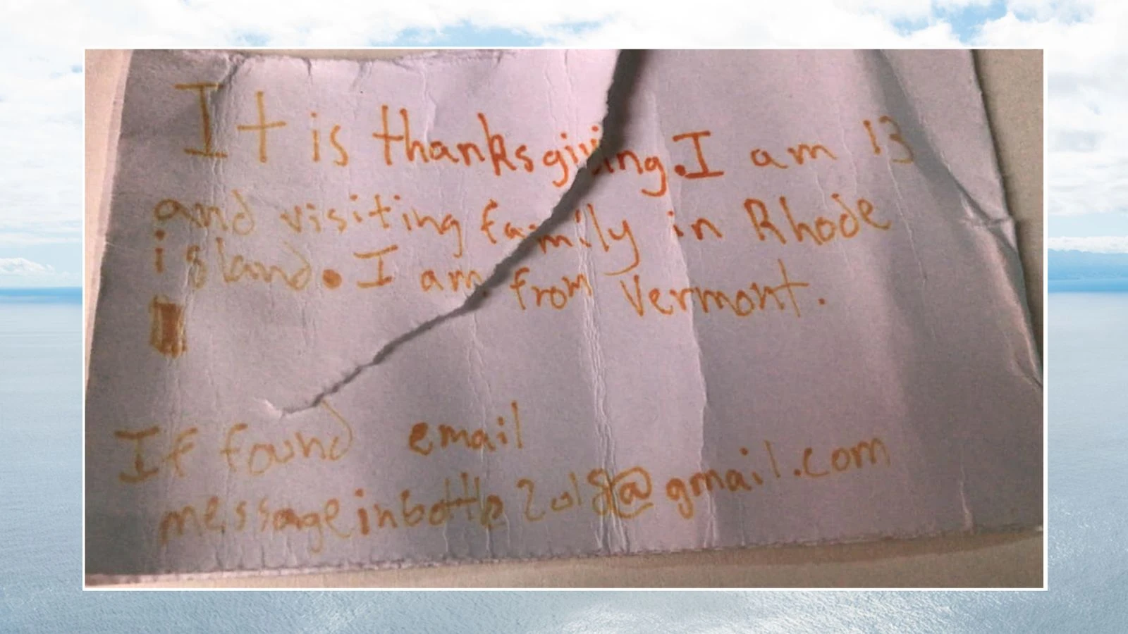 Message in a bottle from 2018 found by teen after travelling 2,000 miles