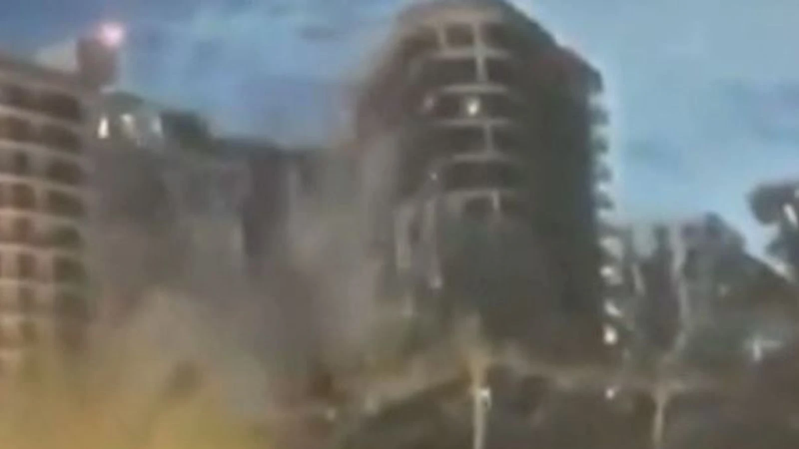 Moment apartment block collapses in Miami Beach