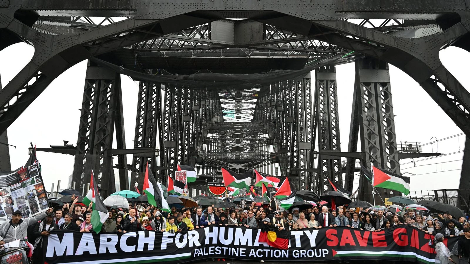 Sydney Harbour Bridge pro-Palestine protest so busy it was 'perilous', police chief says