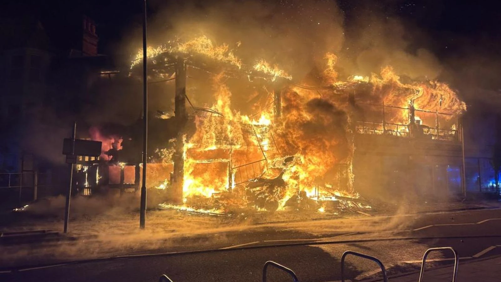 Homes evacuated as firefighters tackle huge blaze in seaside town