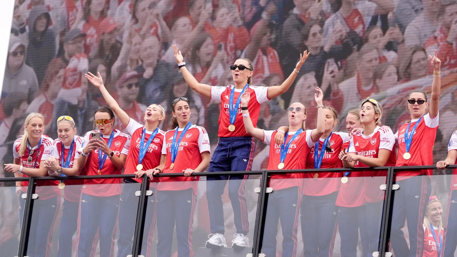 Football clubs hold bus parades to celebrate major trophy victories