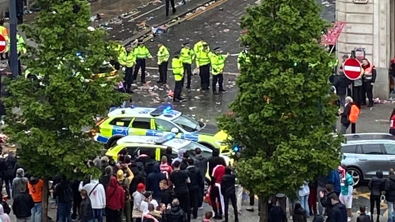 Man detained after car collides with several pedestrians during Liverpool FC victory parade