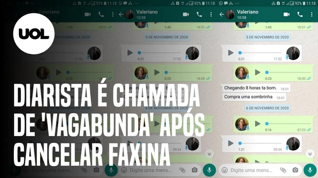 Diarista é chamada de 'gentalha' e 'lixo' após cancelar faxina