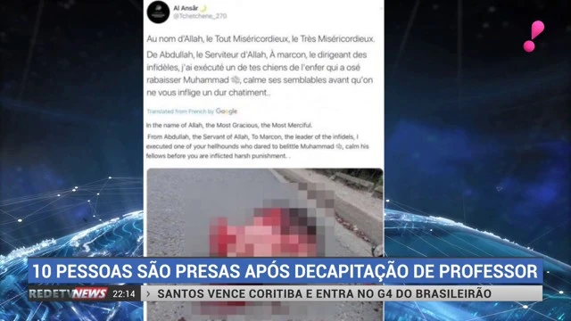 Dez pessoas são presas após decaptação de professor na França