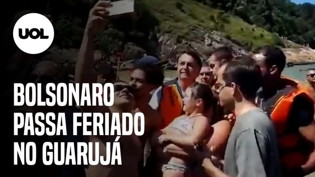 Bolsonaro passa o feriado no Guarujá, litoral paulista