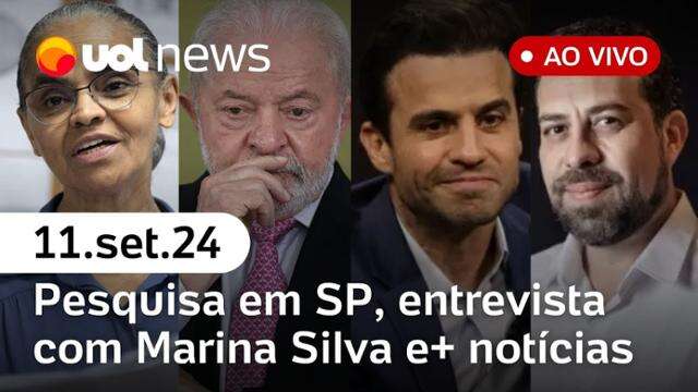 Marina Silva ao vivo, Marçal e Boulos têm empate técnico, diz pesquisa; Kamala x Trump | UOL News 11/09/24