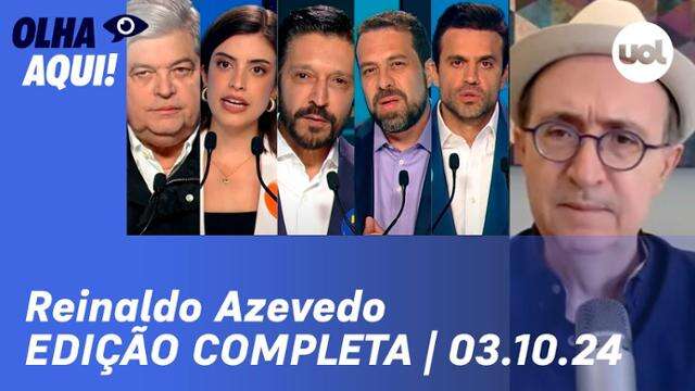 Reinaldo Azevedo: Debate na Globo; expectativa pelo Datafolha e mais 03/10/24