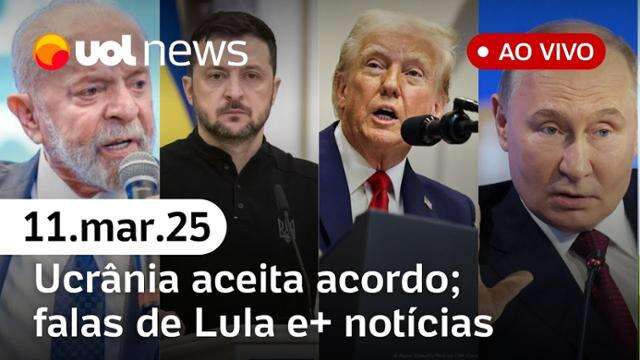 Ucrânia aceita proposta dos EUA de cessar-fogo; Lula x Zema e+ notícias | UOL News 11/03/25