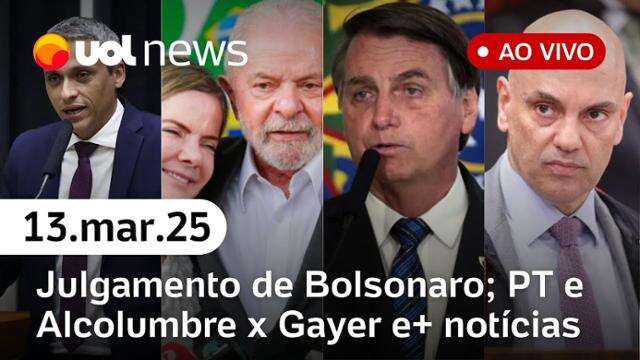 Caso Bolsonaro: Moraes pede data de julgamento; PT x Gustavo Gayer; caso Vitória | UOL News 13/03/25