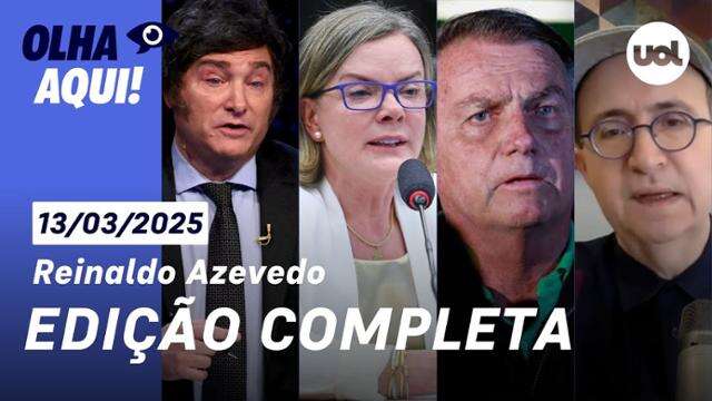 Reinaldo Azevedo: Bolsonaro recebe apoio por anistia; tensão na Argentina; Gleisi e Lula 13/03/25